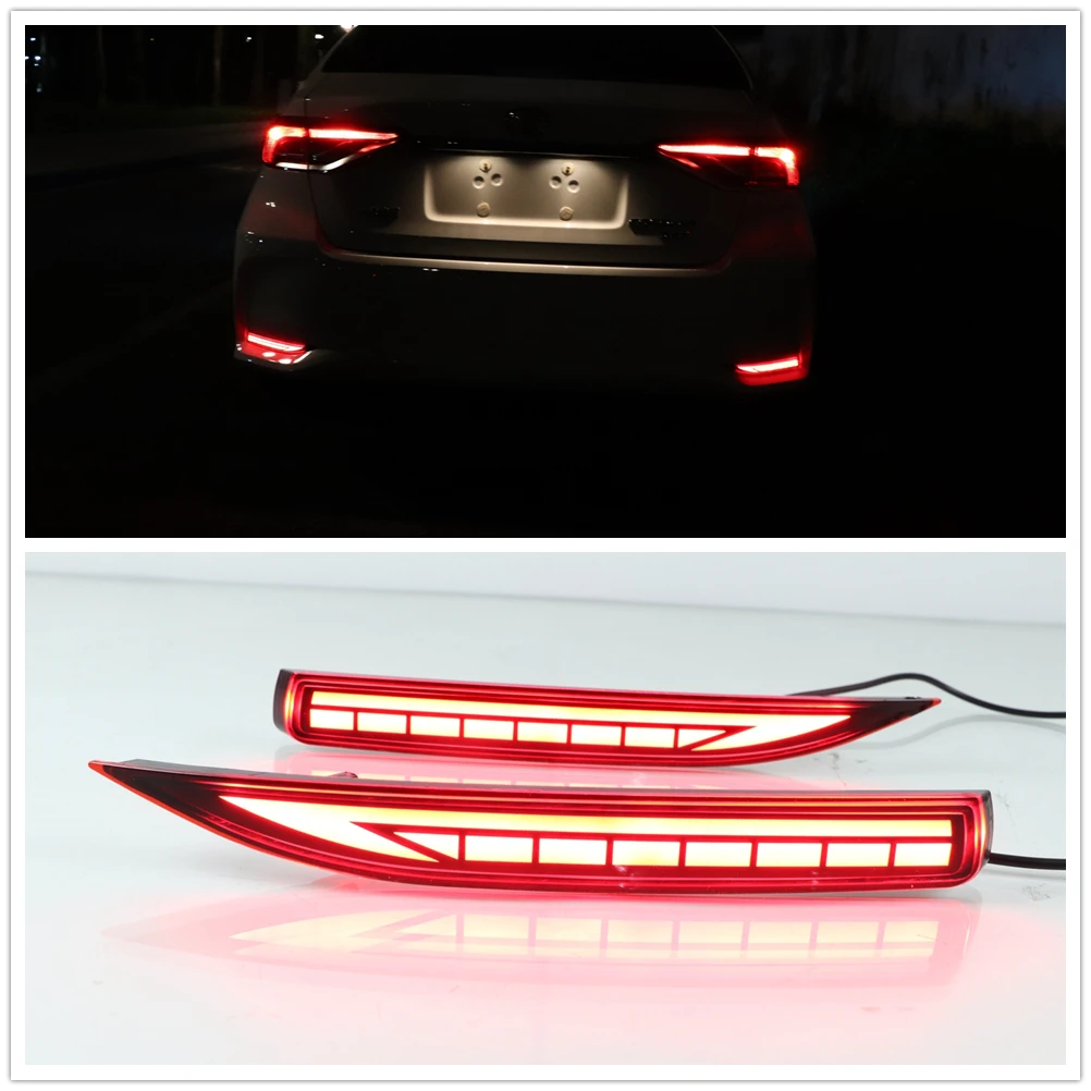 

For Toyota Corolla Sedan 2019-2023 LED Rear Bumper Fog Lamp Diffuser Side Reflector Brake Light Signal Reflective Indicator Bulb