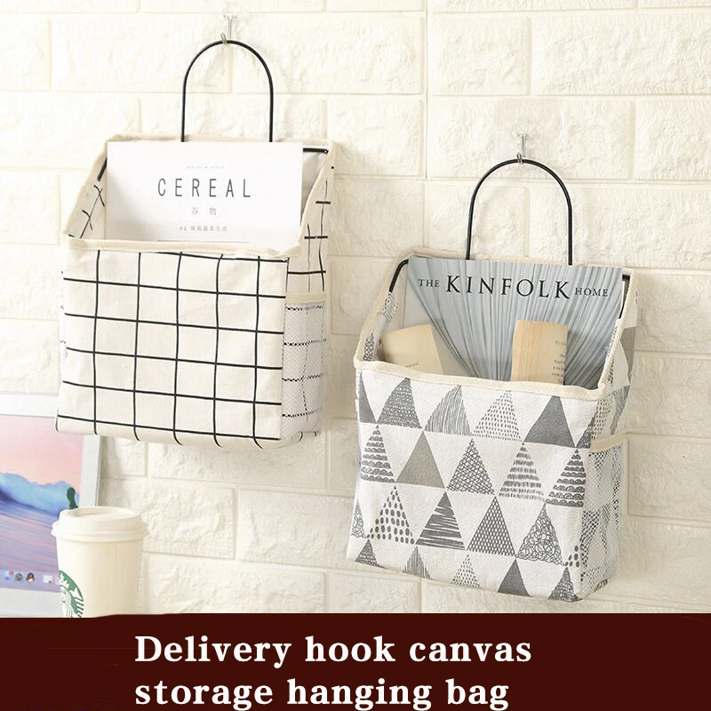 

Single Pocket Cotton Linen Sundry Storage Bag Store The Bag Hanging Dormitory And Arrange The Artifact Of Dormitory