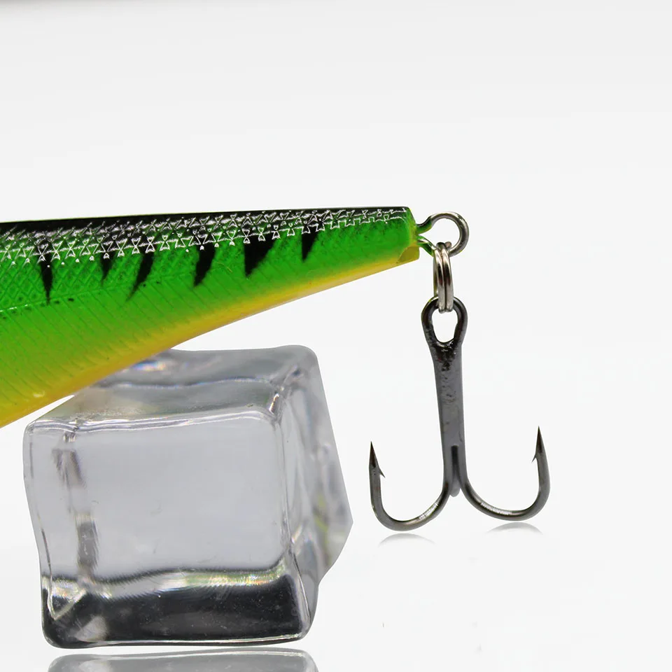 1PCS colorful Stripe pattern 11cm 10.5g Hard Bait Minnow streak Fishing lures Bass Fresh water hook diving perch wobbler fish image 4