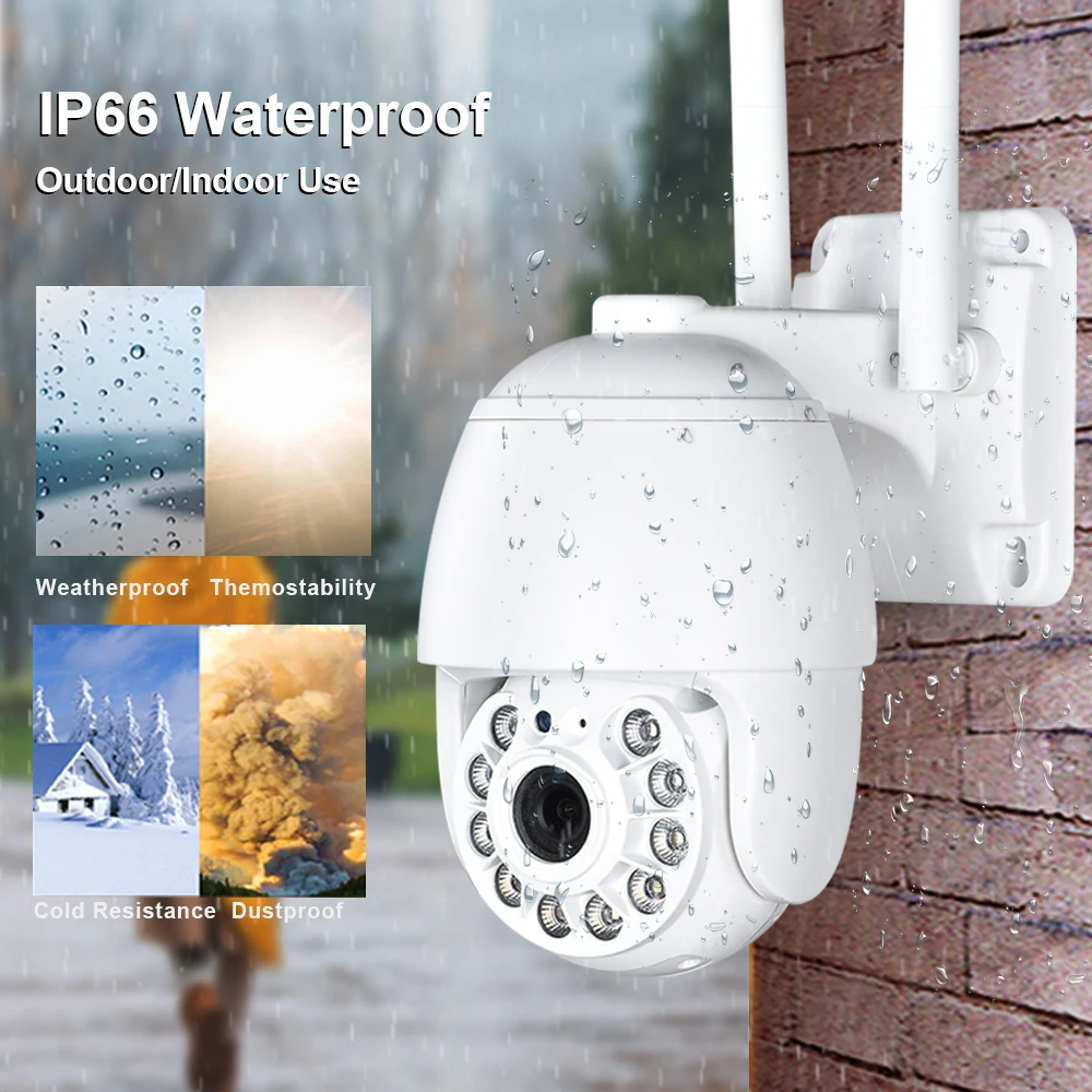 Wireless 2MP IP Camera Security WiFi 4X Digital Zoom Motion Detection Color Night Vision Outdoor IR Audio Video PTZ Mini Camera