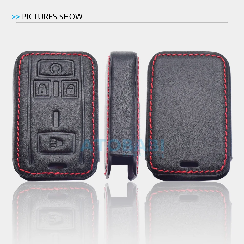 Leather Car Key Cover Bag For Chevrolet Silverado Suburban Colorado Tahoe GMC Canyon Sierra Yukon 2018 2019 2020 Remote Fob Case - Image 5