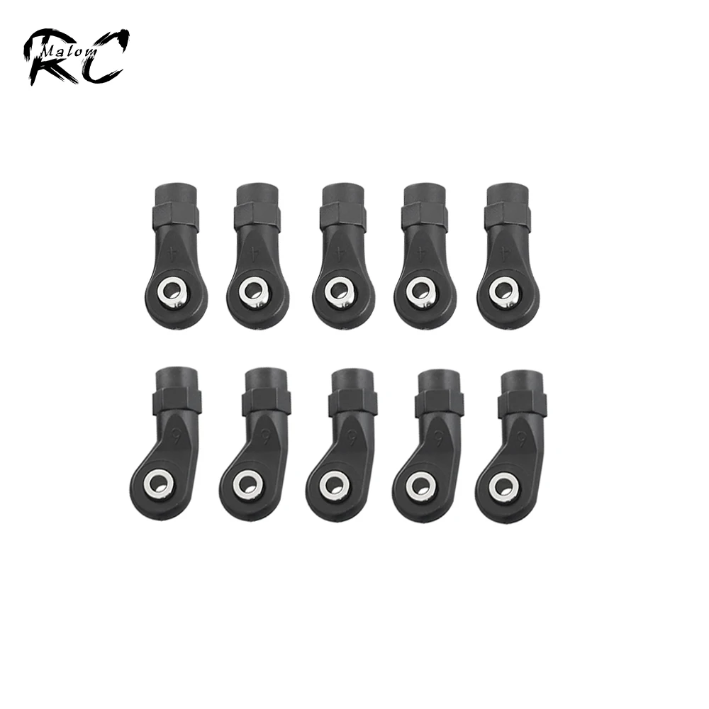10Pcs Plastic Straight / Offset M4 Rod Ends with Hollow Balls for 1/10 RC Crawler  TRX-4 TRX-6 Axial Capra SCX10 III D90