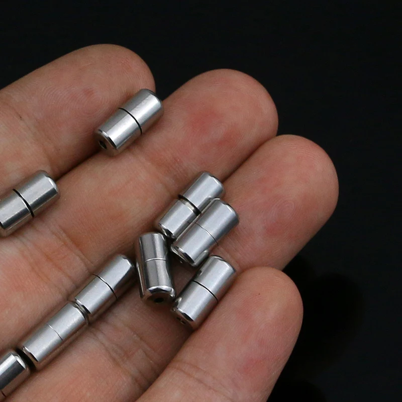 5pcs/lot stainless steel Screw Clasps Necklace Bracelet Findings Cylinder Silver Color DIY Jewelry Making Craft Findings