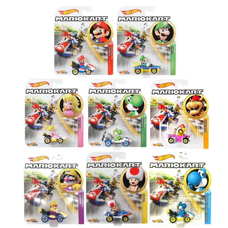 Hot Wheels New Little HotSports Car Super Mario Bros Vehicle 4-Pack 1:64 Alloy Model Toys for Kids Gift GLN53 GBG25