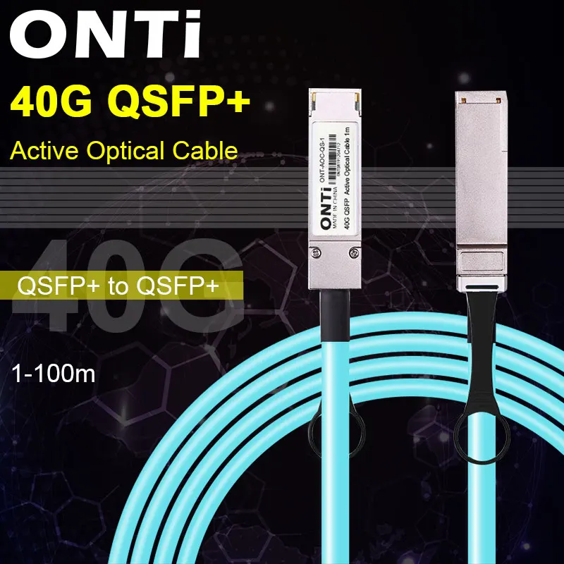 ONTi 40G AOC  Free Shipping! 1-100m QSFP+ to QSFP+ MPO MM SFP Module OM3 Active Optical Cable