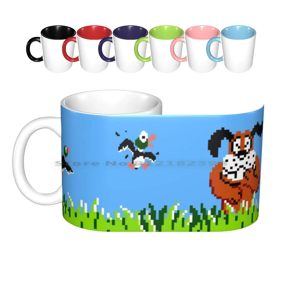 

Керамические кружки для утиной охоты, кофейные чашки, кружка для молока и чая, кружка для утиной охоты, утки, охоты, собак, уток, пиксельное искусство, видеоигры в стиле ретро, голубого цвета