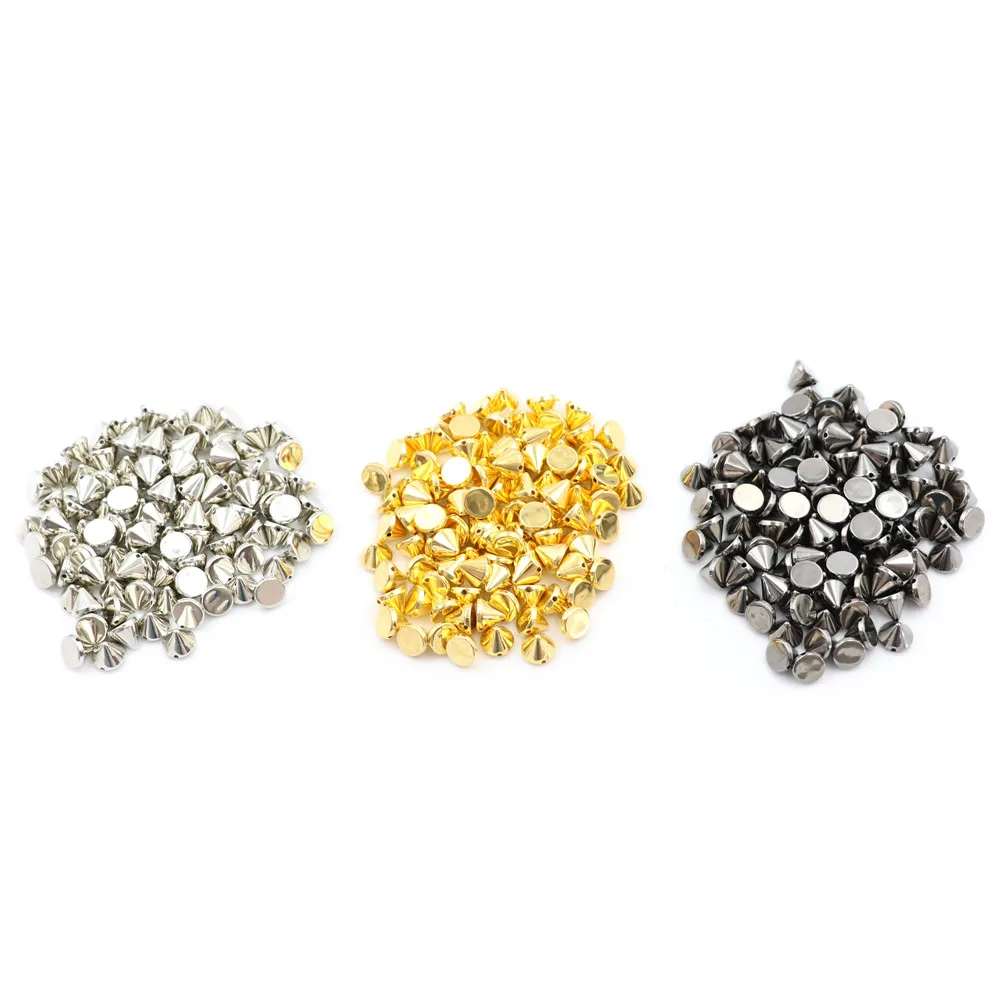 100 Pcs/lot DIY Bead Crafts Riveting Garment Studs Nail Punk Rock For Bags Dress Clothes Wedding Sew on Spike Rivet