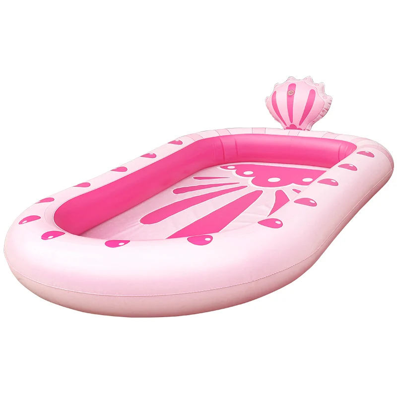 สระว่ายน้ำเด็ก Inflatable อาบน้ำ Splash Paddling เล่นสระว่ายน้ำเล่น Sprinkler Mat Yard กลางแจ้งสนุกหลายสี PVC