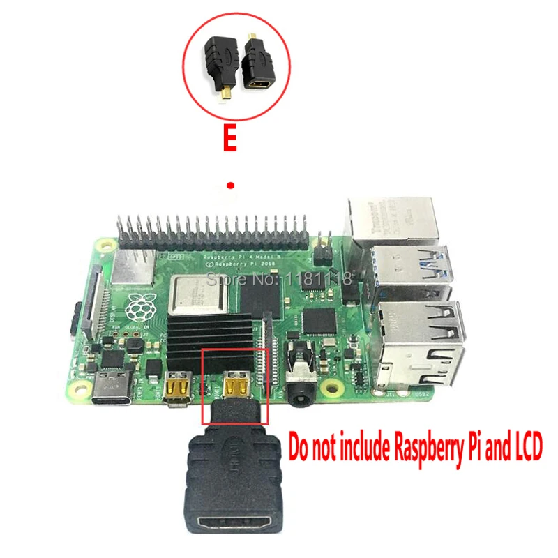 LCD HDMI Adapter connector For Raspberry Pi Pi5 4B 3B