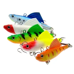 1Pcs Winter Ice Fishing Lures 6.5cm 16.5g Sinking VIB Hard Bait Jig Wing With Hooks Vibration Wobblers for Pike Carp Bass Pesca