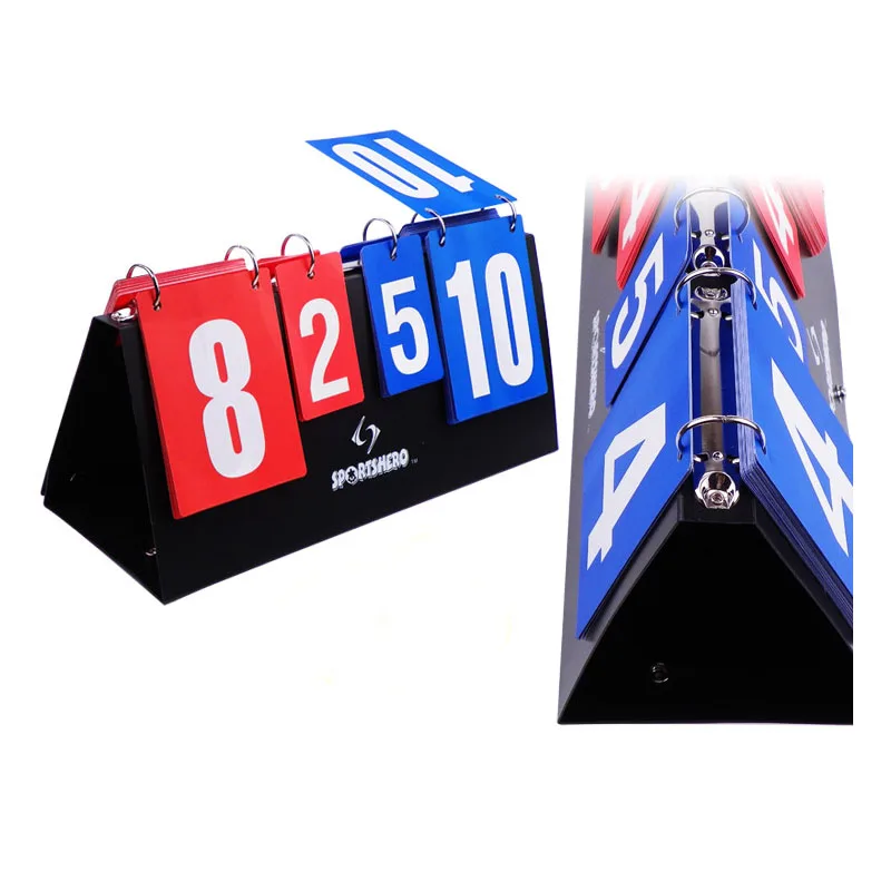 Basketball Score Board 4 Digit Sports Scoreboard for Referee Volleyball Table Tennis Handball Badminton Scoring Equipment