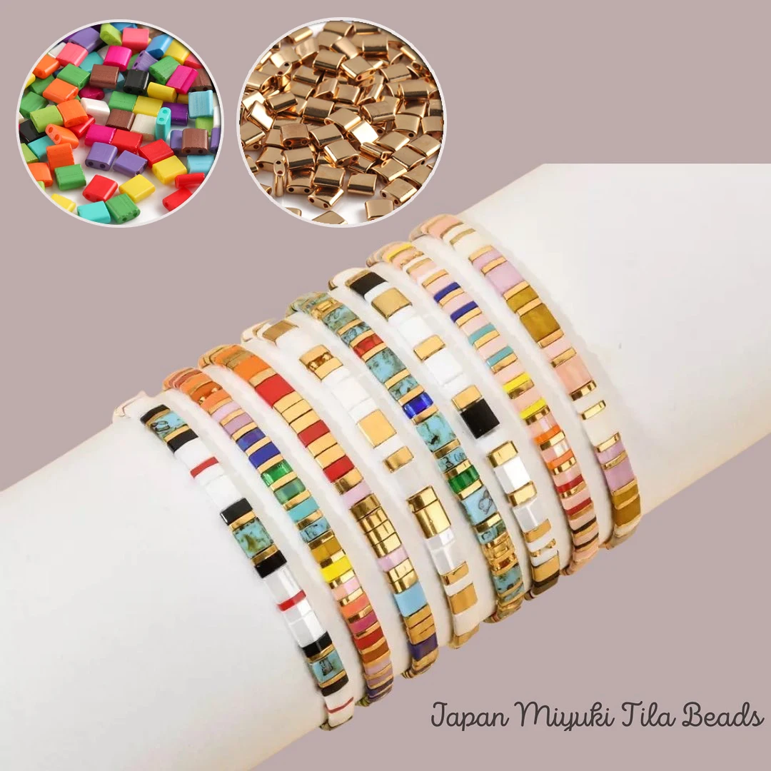 Two Holes Beads Taidian Seedbeads for Jewelry Making DIY Bracelets Accessorie Summer Beach Jewelry 5x5x2mm 50pcs/lot