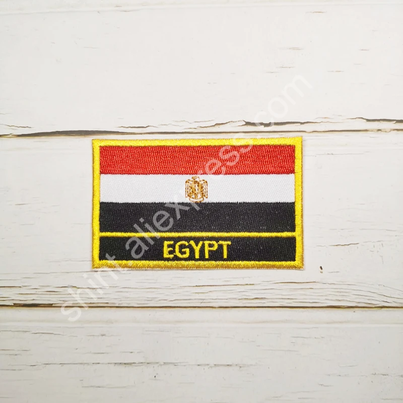 Egypt National Flag Embroidery Patches Badge Shield And Square Shape Pin One Set On The Cloth Armband Backpack Decoration Gifts