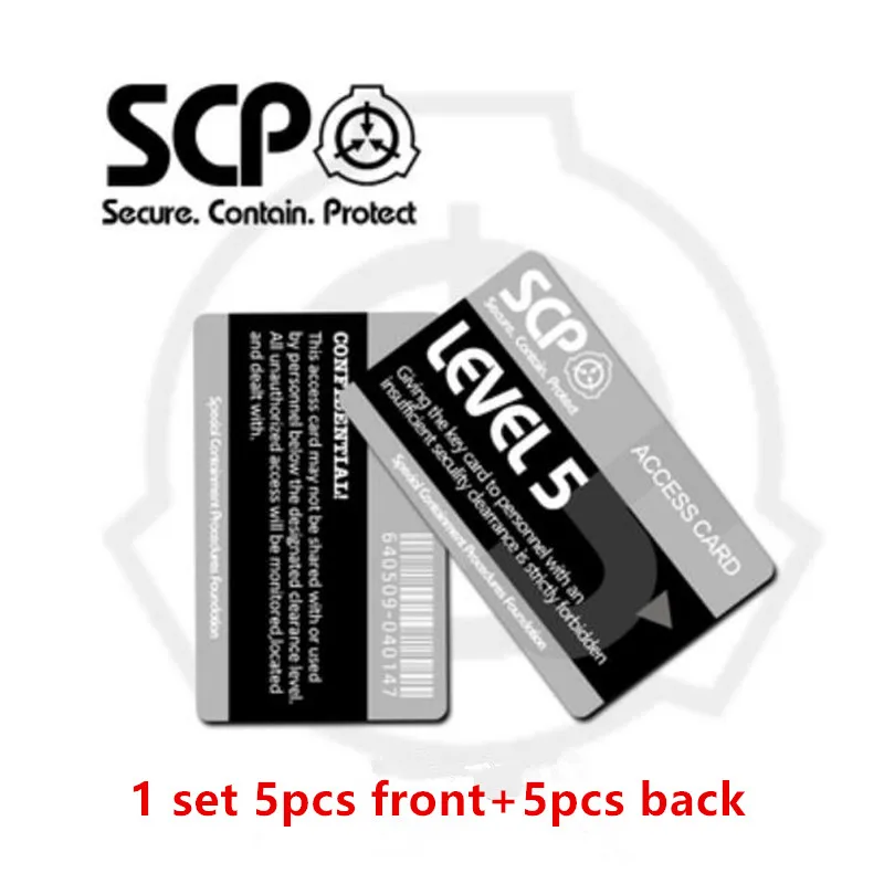 Card Stickers SCP Special Containment Procedures Foundation Logo Cosplay Access Grade Card