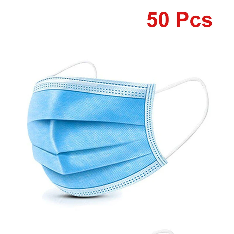 Masken 3-lagige Maske Gesichtsmasken Melt Blown Cloth Einweg-Anti-Staub-Schutzmasken Ohrbügel Mundmaske Schwarze Mascarillas