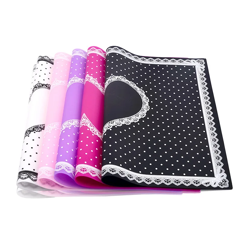 5 Color 30*40 cm Silicone Pillow Hand Holder Cushion Lace Table Washable Foldable Mat Pad Nail Art Salon Manicure Practice