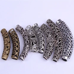 2PCS African Hair Braid Copper Tube Metal Hollow Hair Ring Dread Bead Dreadlock Cuffs Jewelry Decoration Accessories