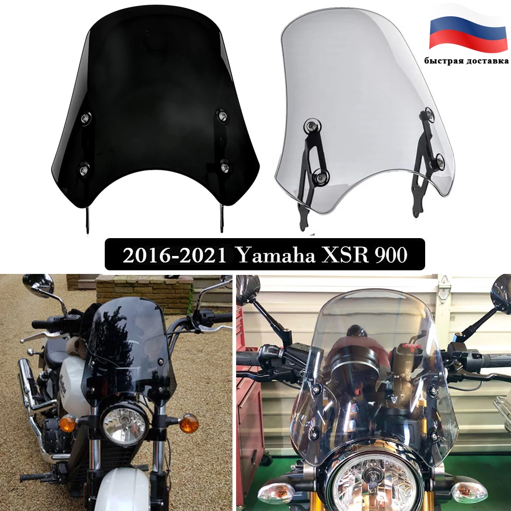 

For Yamaha XSR900 XSR 900 2016 2017 2018 2019 2020 2021 Motorcycle Windscreen Windshield Wind Deflector Flyscreen with Bracket