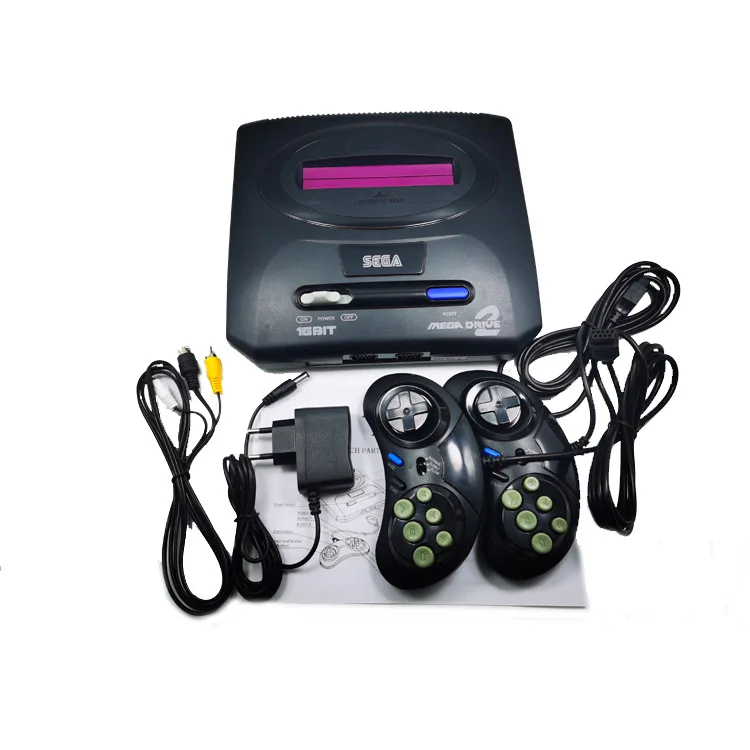 16 بت لوحدة تحكم ألعاب الفيديو SEGA MD2 مع مفتاح وضع الولايات المتحدة واليابان، لمقابض SEGA الأصلية تصدير روسيا مع 196 في 1 ألعاب