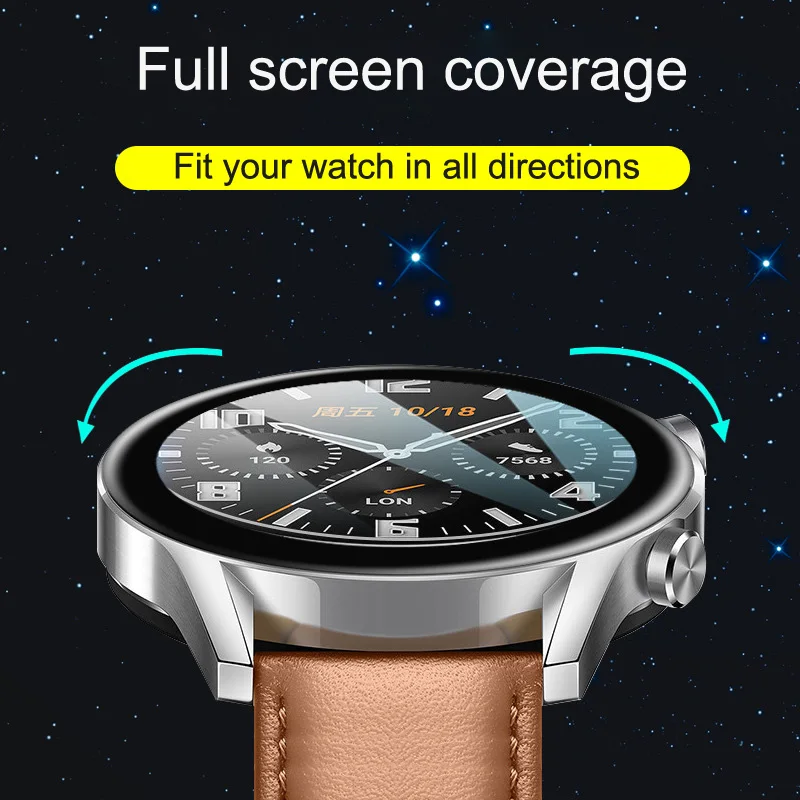 Huawei watch GT 2 용 필름, GT2/GT2E 용 42mm 46mm GT 2e TPU 화면 보호기, 풀 3D 곡선 스크래치 방지 보호 액세서리