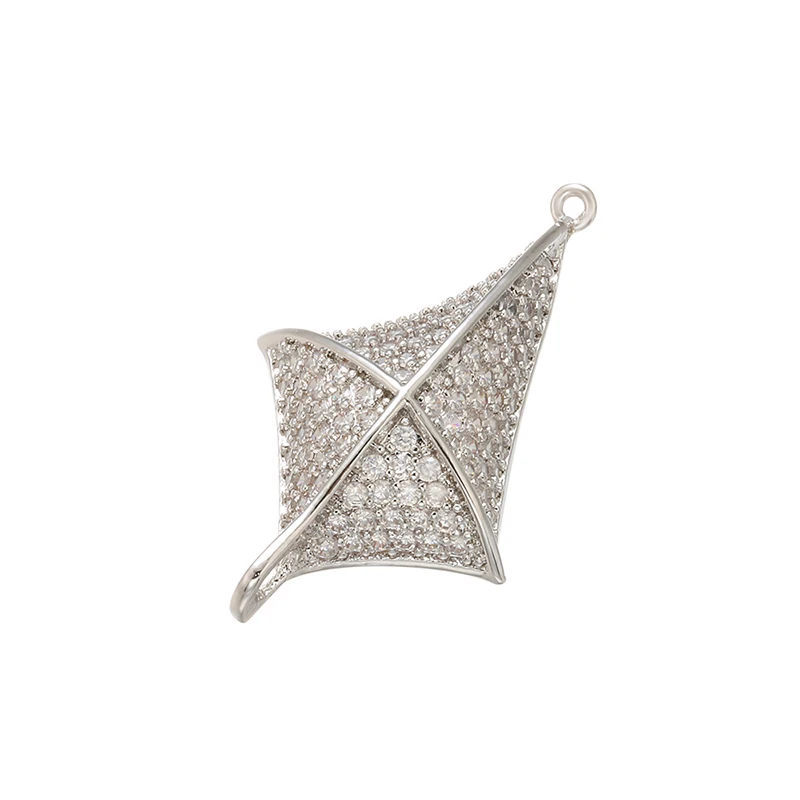 ZHUKOU 19x31mm Brass Crystal Irregular Connector for Women Bracelet Necklace Jewelry Accessories making findings model:VS432