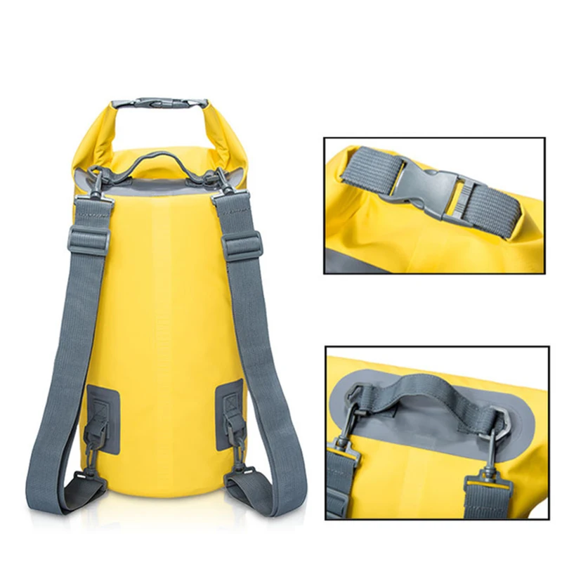 PVC Waterproof Backpack Kayak Pouch Outdoor Trekking Shoulder Dry Bag Travel Diving Boat Ocean Pack River Bag 5L 10L 15L 20L 30L