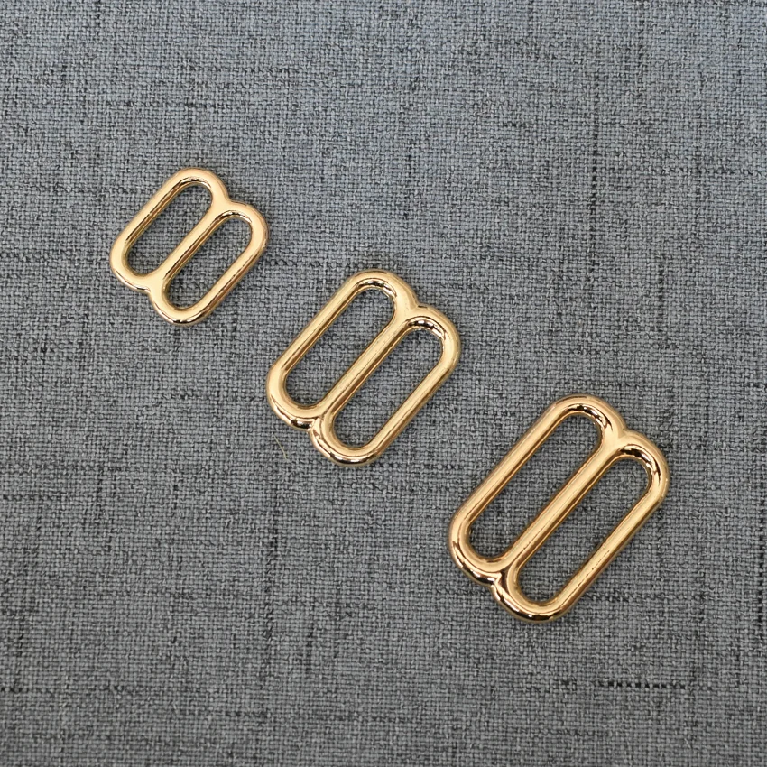 1 Pcs/Lot 15mm 20mm 25mm Solid Brass Tri Glides Slide Bar Rectangle Adjuster Buckle for Leather Craft Bag Shoulder AB29507