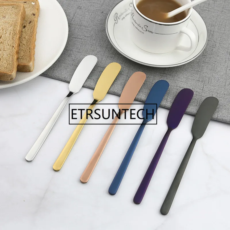 100pcs Stainless Steel Butter Knife Cheese Dessert Jam Cream Knifes Fruit Fork Western Cutlery Breakfast Tool