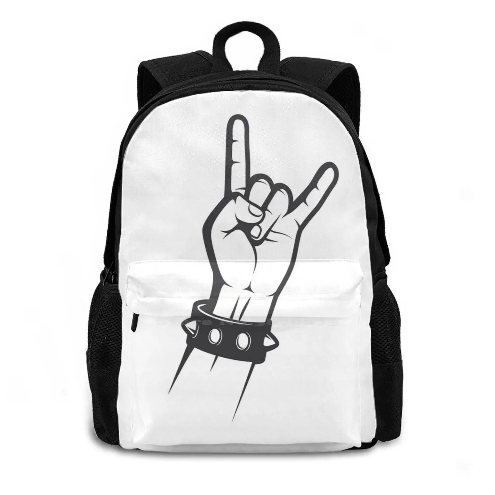 Rock On Hand New Arrivals Unisex Bags Casual Bag Backpack On Hand Sign Drawing Hand Hands Hand Drum Beat Hand Drum Rhythm Hand