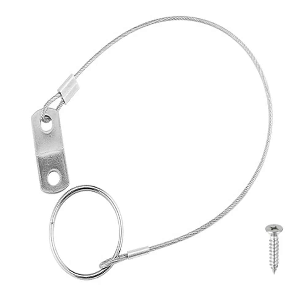 2X Stainless Steel 316 Lanyard Cable Safety Tether Wire For Loss Prevention 1 Loop With Quick Release Ring & Rubber Coating