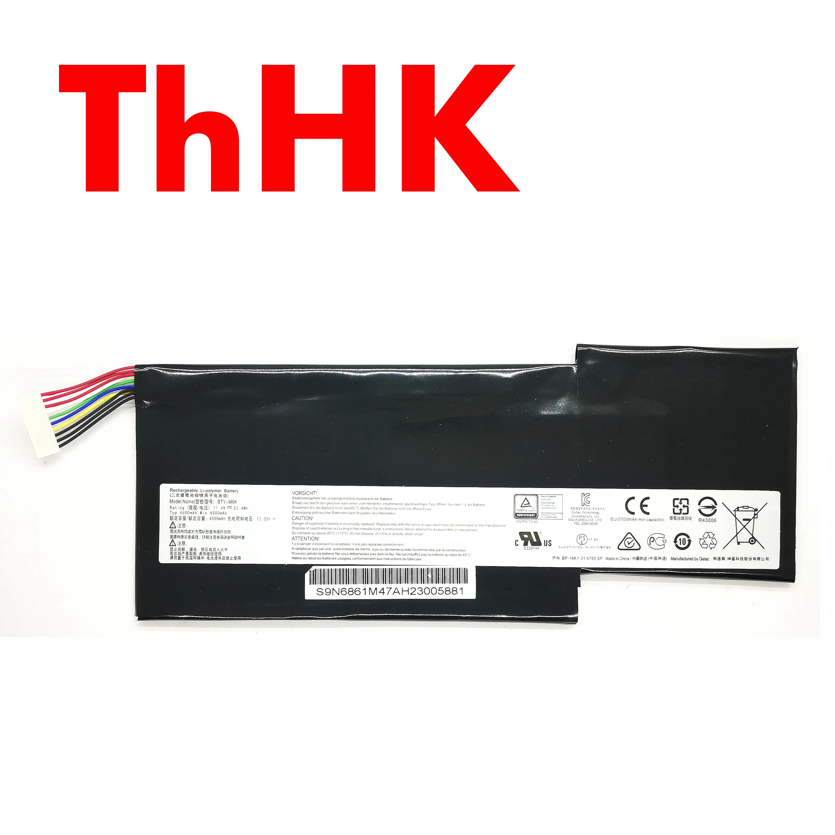 Genuine Original BTY-M6K Laptop Battery For MSI MS-17B4 MS-16K3 GS63VR 7RG-005 7RG GF63 8RD-031TH 8RC GF75 Thin 3RD 8RC 9SC