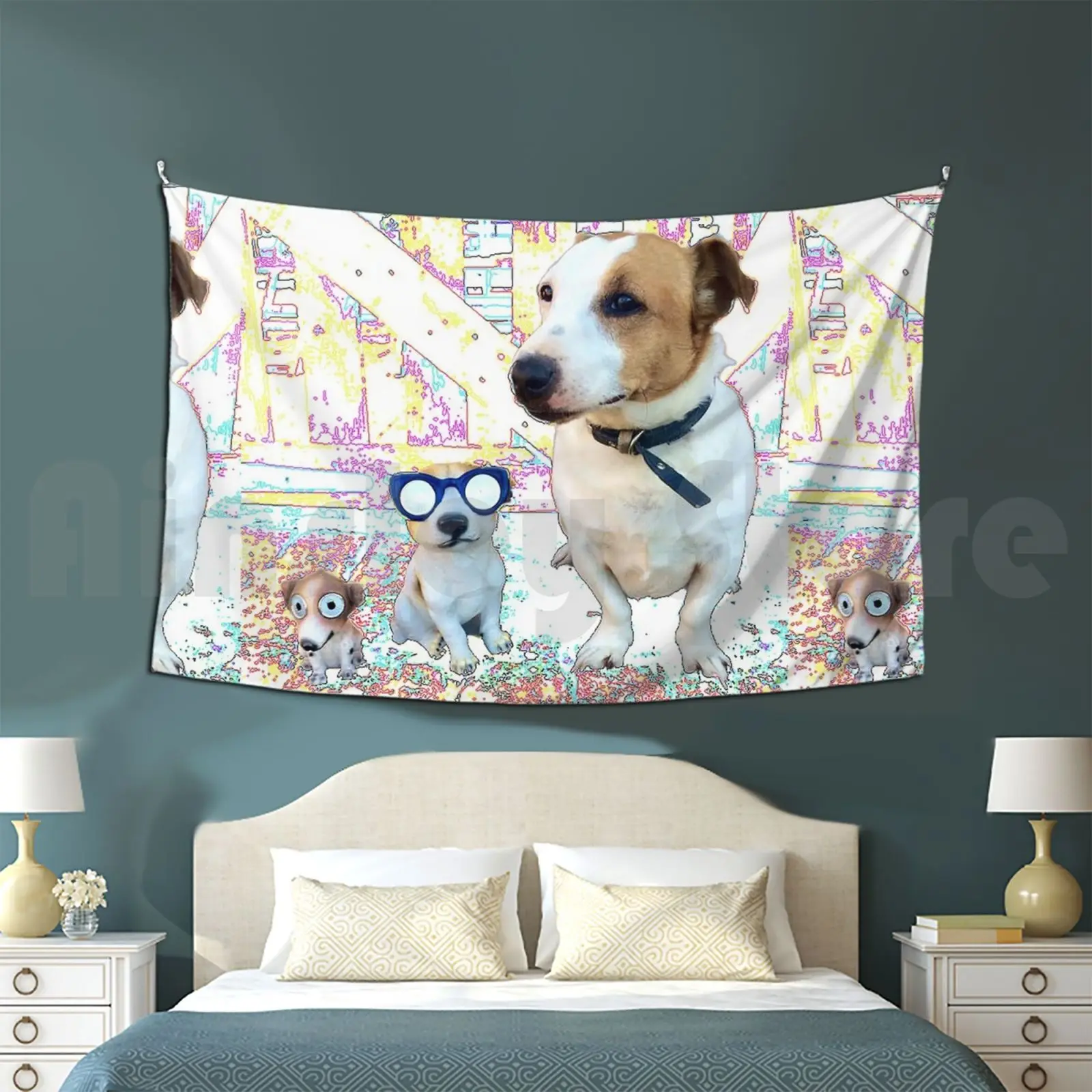 1 Jack , 2 Jack , 3 Jack Tapestry Background Wall Hanging Jack Russell Smudge Jack Russell Jack Russel Russell