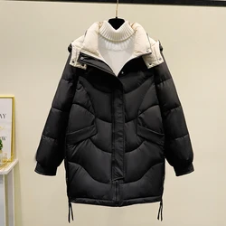 2024 Winter Women Coats Comfortable Fashion Basic Jacket Coat Women Casual Long Parkas Hooded Winter Jacket Female Plus Size 3XL