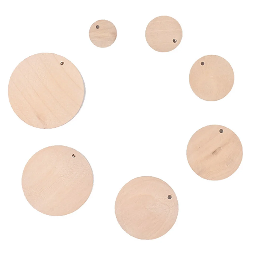 Flat Round Coin Natural Wood 15mm 20mm 25mm 30mm 35mm 40mm 50mm Loose Pendants Beads for DIY Pendant Crafts Jewelry Making