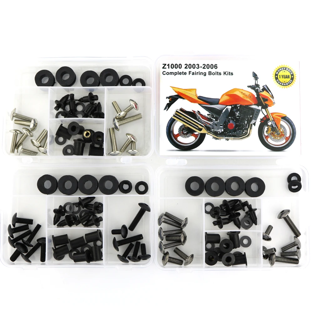 

Fit For Kawasaki Z1000 2003 2004 2005 2006 Motorcycle Complete Full Fairing Bolts Kit Screws Nuts Fairing Clips