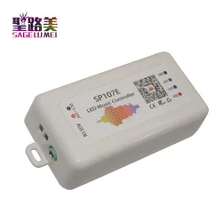 Sp107e DC5V-24V bluetooth-compatível música led controlador cor cheia rgb spi controle por telefone app para 2812 2811 fita de tira led