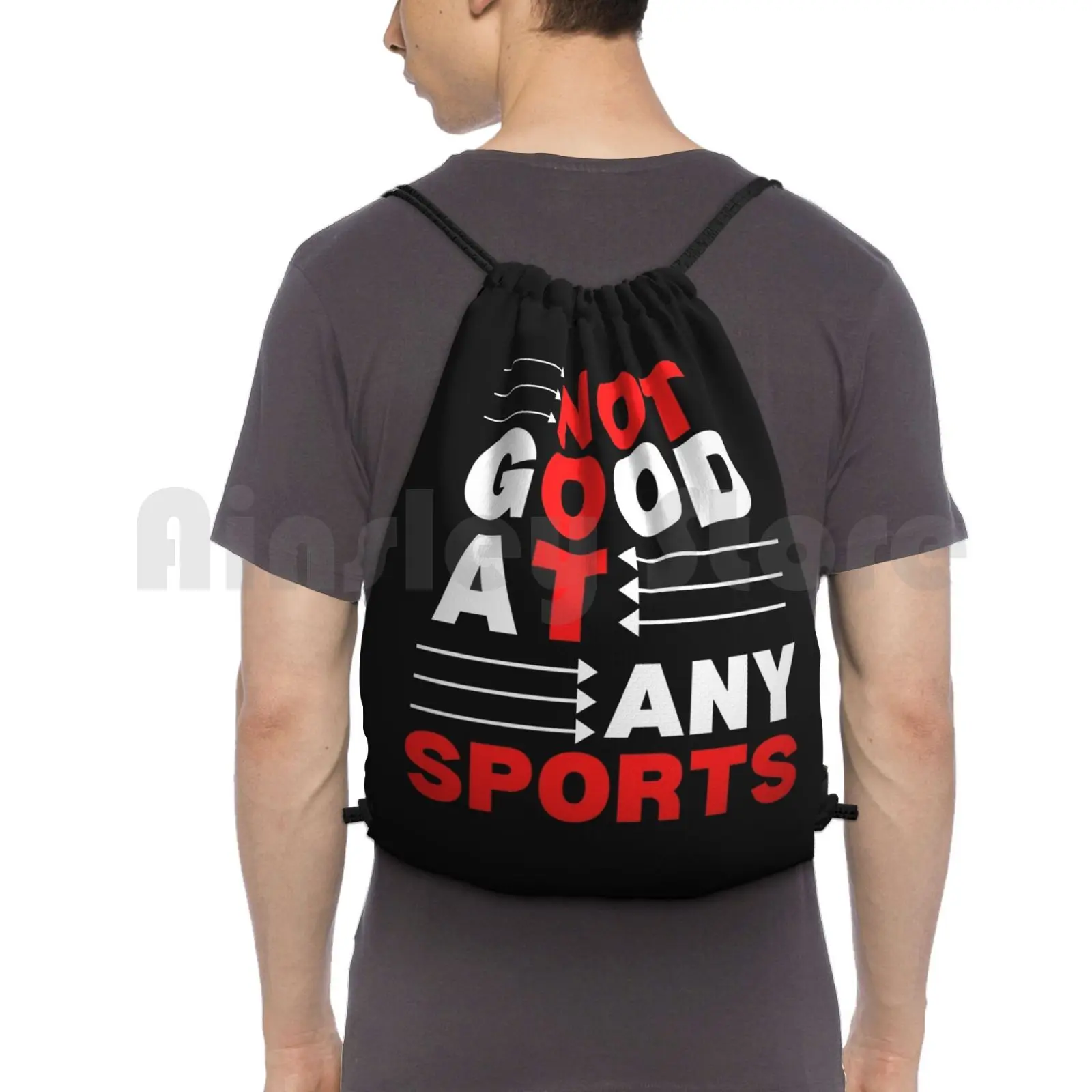 

Not Good At Any Sports Backpack Drawstring Bags Gym Bag Waterproof Not Good At Any Sports Not Good At Any Sports Fitted