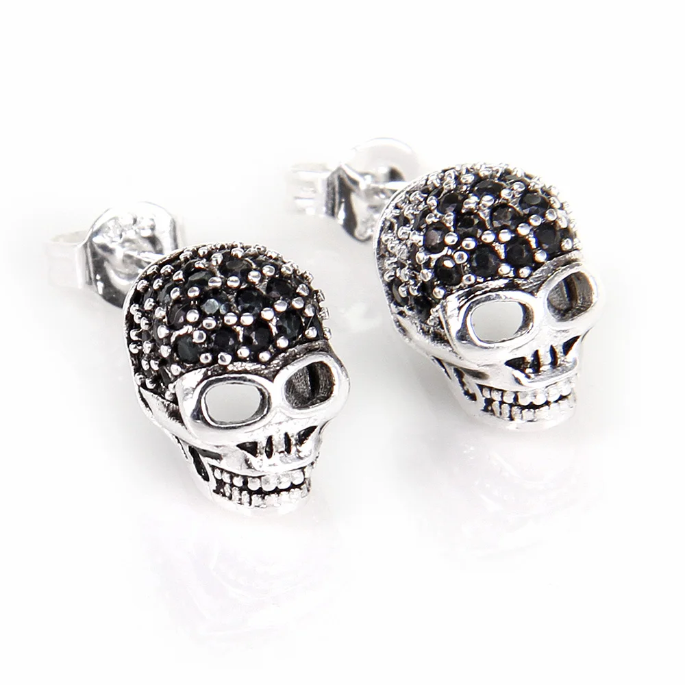 جمجمة توماس مع حلق مرصع بحجر الراين، مجوهرات على شكل قلب المتمردين الأوروبي للرجال والنساء TS-E45