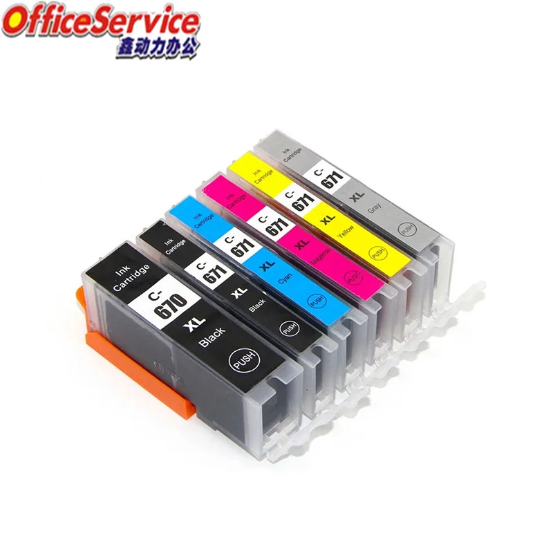 670xl pgi670 PGI-670 CLI-671XL Ink Cartridge Compatible For Canon TS5060 TS6060 TS8060 TS9060 MG7760 MG7765 MG7766 Printer