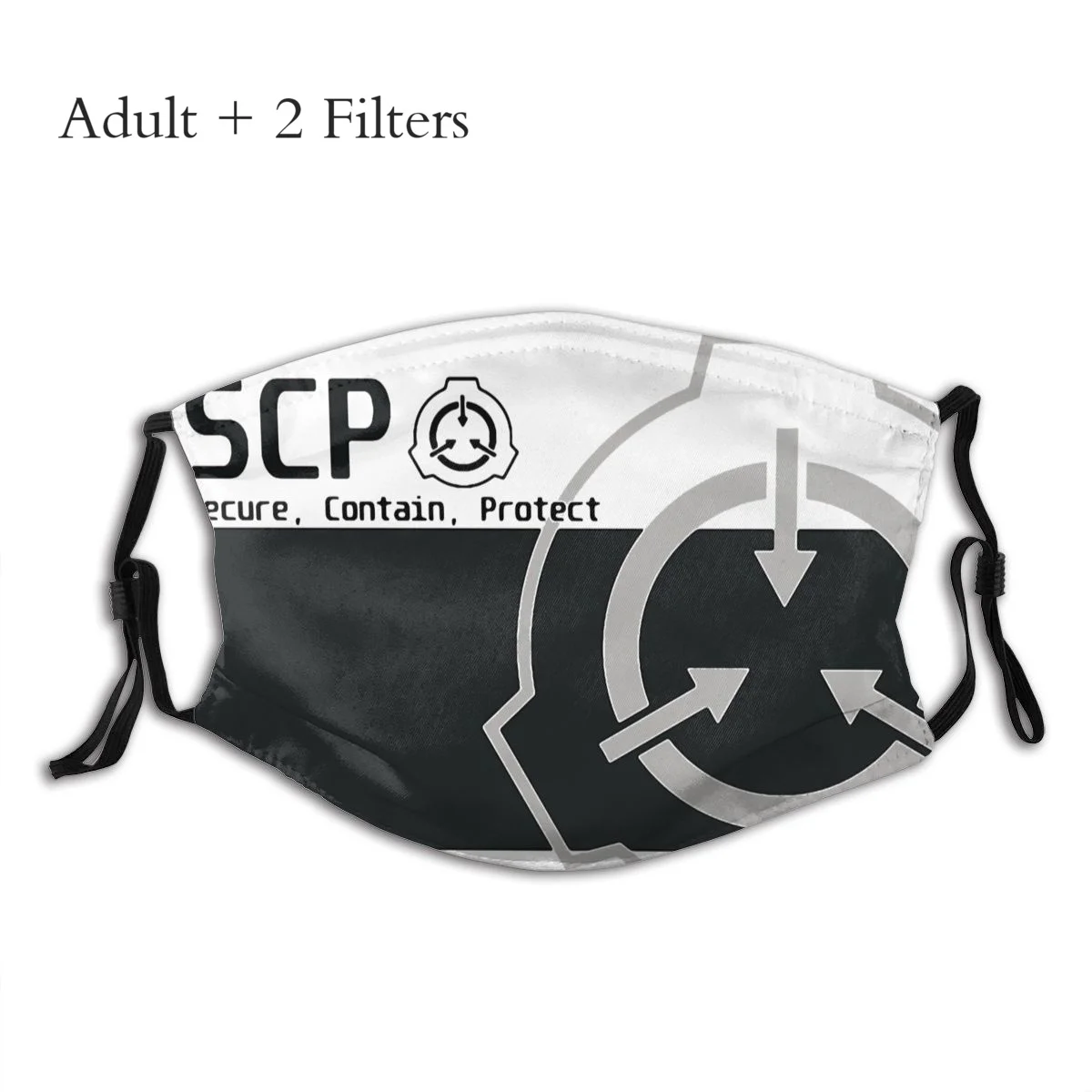 

Secure Contain Protect Unisex Mask SCP Foundation Fictional Organization Wasbaar Fashion Cloth Respirator With Filters