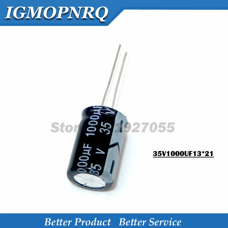 10PCS 35V1000UF 13*21mm 1000UF 35V 13*21 อลูมิเนียม electrolytic capacitor