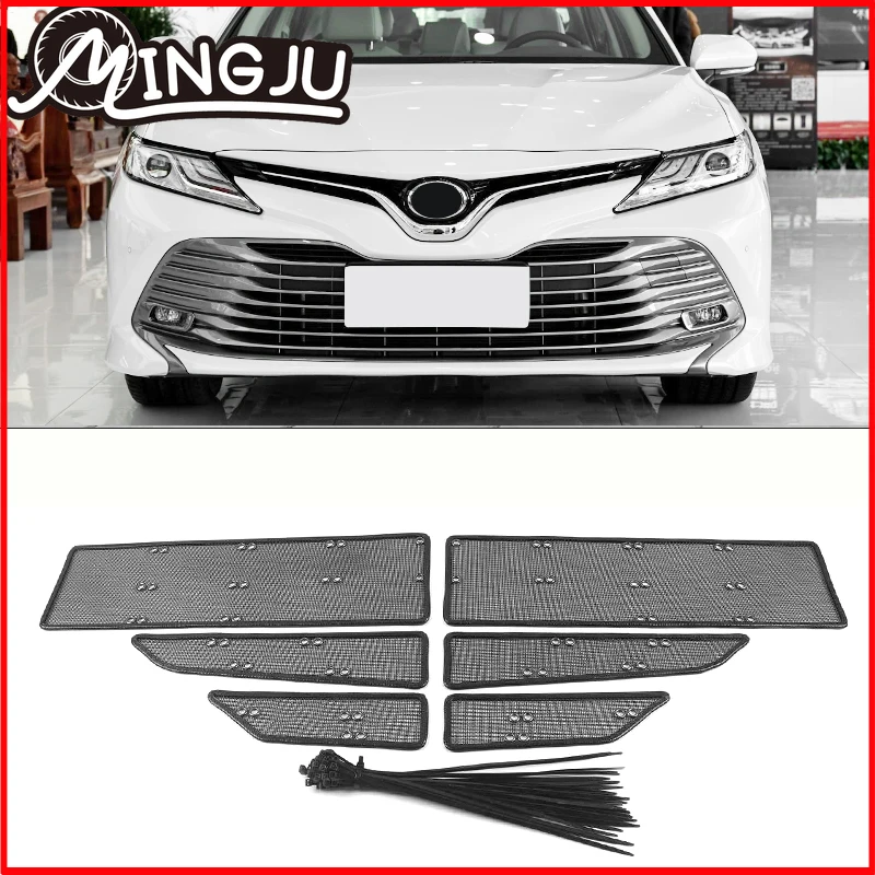 

Stainless Front Grille Insert Net Insect Screening Mesh Cover Trim For Toyota Camry 2018 2019 2020 2021 Car Styling Accessories