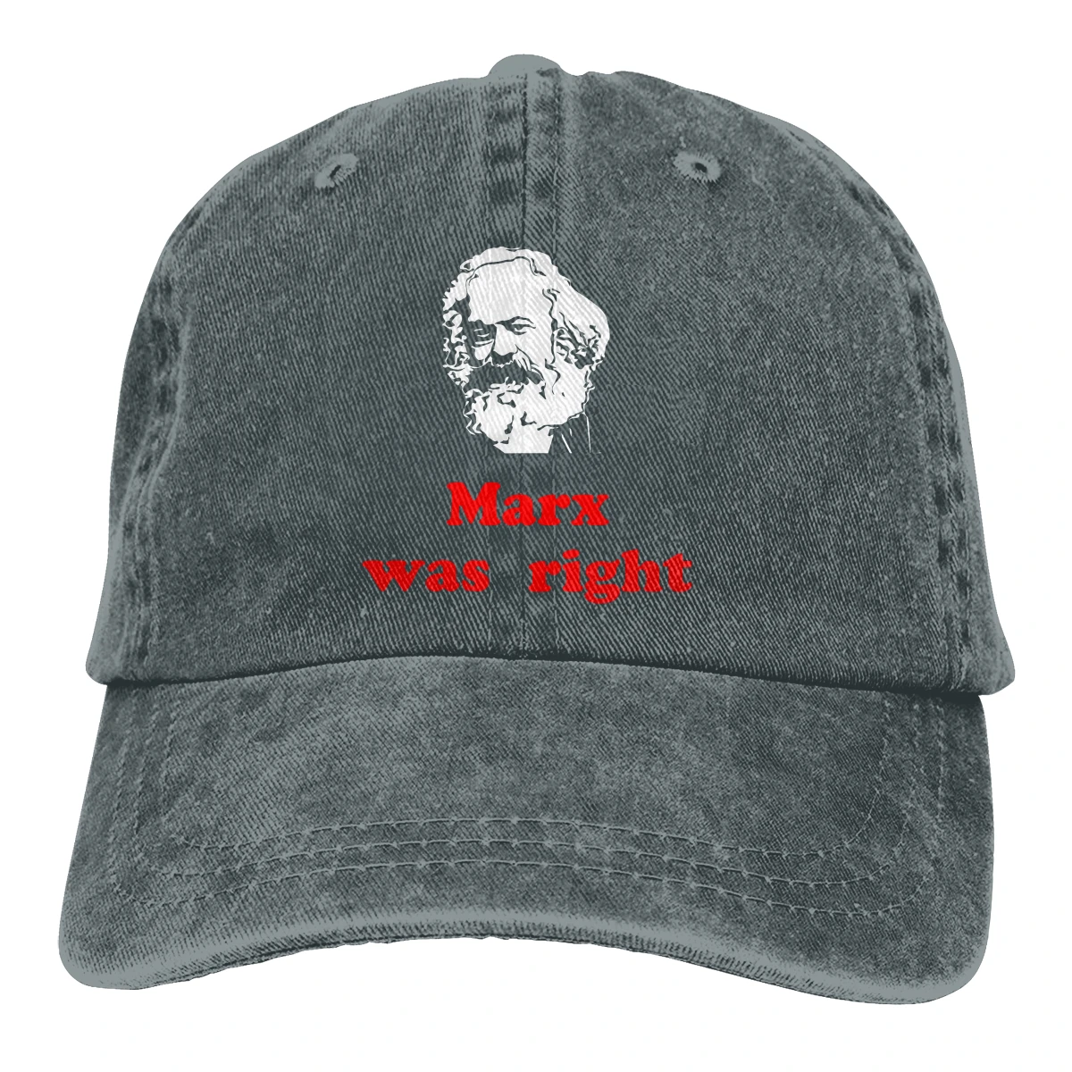 Adjustable Solid Color Baseball Cap Marx Was Right Washed Cotton Communism Marxism Socialism CCCP Soviet Union Sports Woman Hat