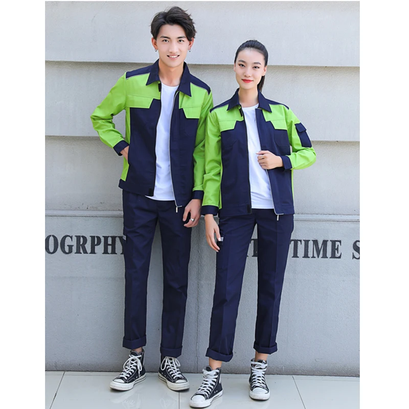 2023 Frühling Arbeits kleidung Männer Frauen Patchwork Uniformen langlebige mechanische Auto Autore paratur Mechaniker Werkstatt Unisex Overalls