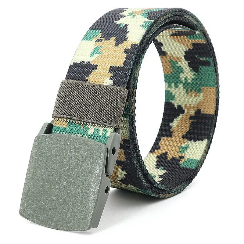 Mens POM Buckle Quick Drying Belts Fashion Camouflage Strap Nylon Army Military Outdoor Tactical Waist Cinto Sport Leisure 3.8cm