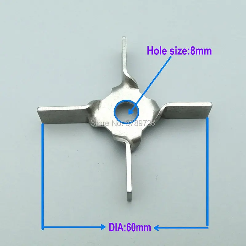 1pcs 304 Stainless steel four blade paddle,Diameter 60mm 70mm laboratory stirring paddle blade