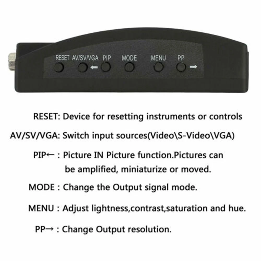 Convertisseur VGA RCA pour PC portable HDTV, adaptateur HD 1080P, AV s-vidéo