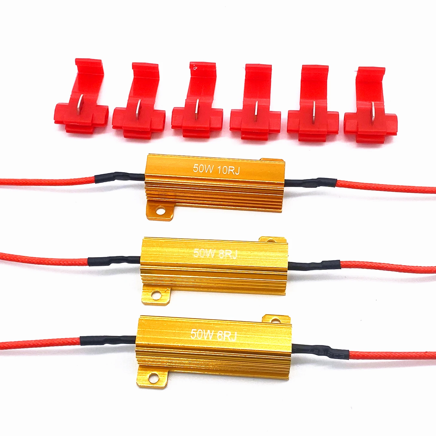 2 stücke 50w 6ohm 8ohm 10ohm Last Widerstände LED-Blitz Rate Blinker Licht Anzeige Controller Bremse Lauf Motorrad