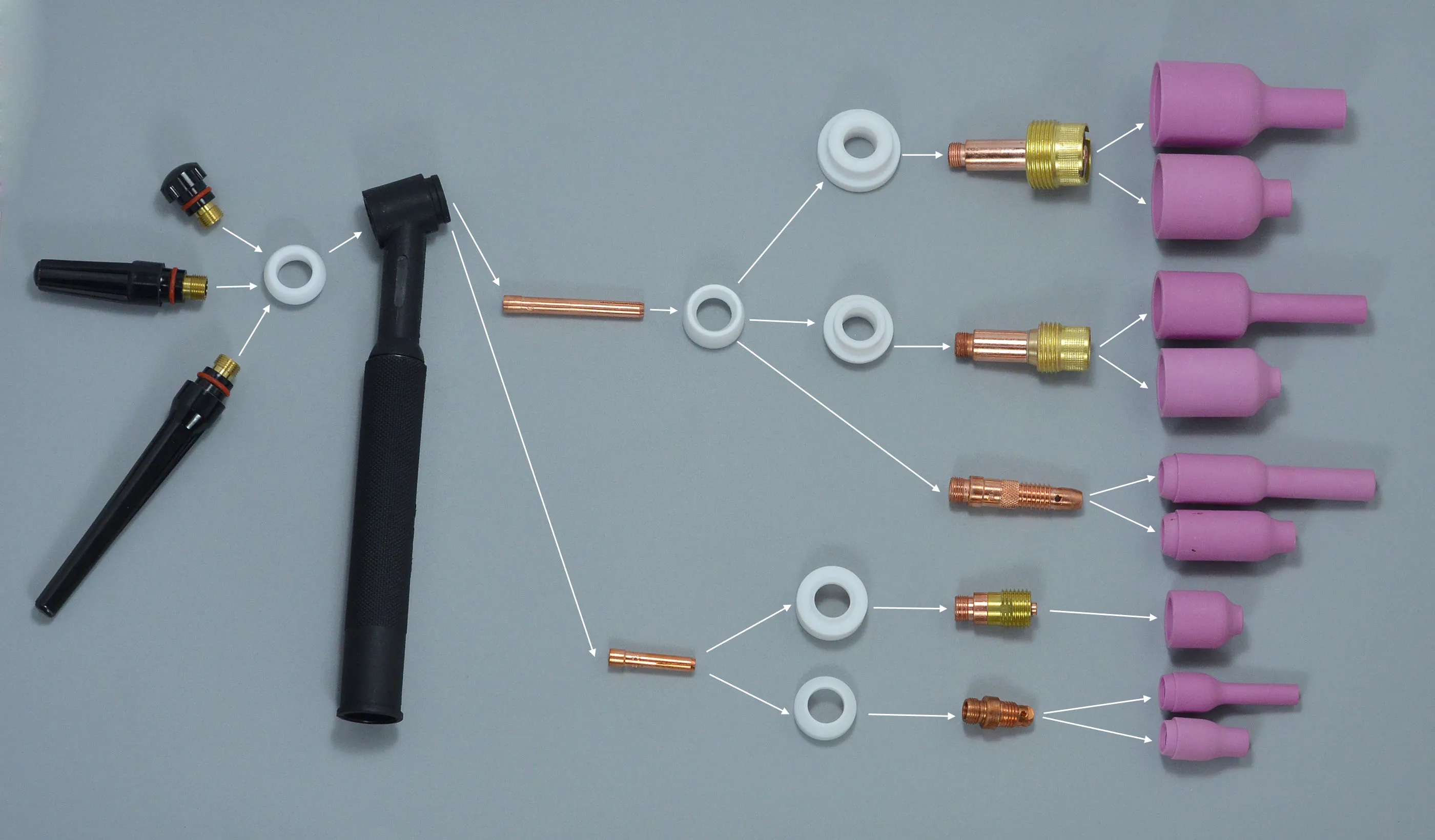 TIG Alumina หัวฉีดเซรามิคถ้วย 10N50 #4 Fit ไฟฉายเชื่อม TIG SR PTA DB WP 17 18 26 Series,10PK