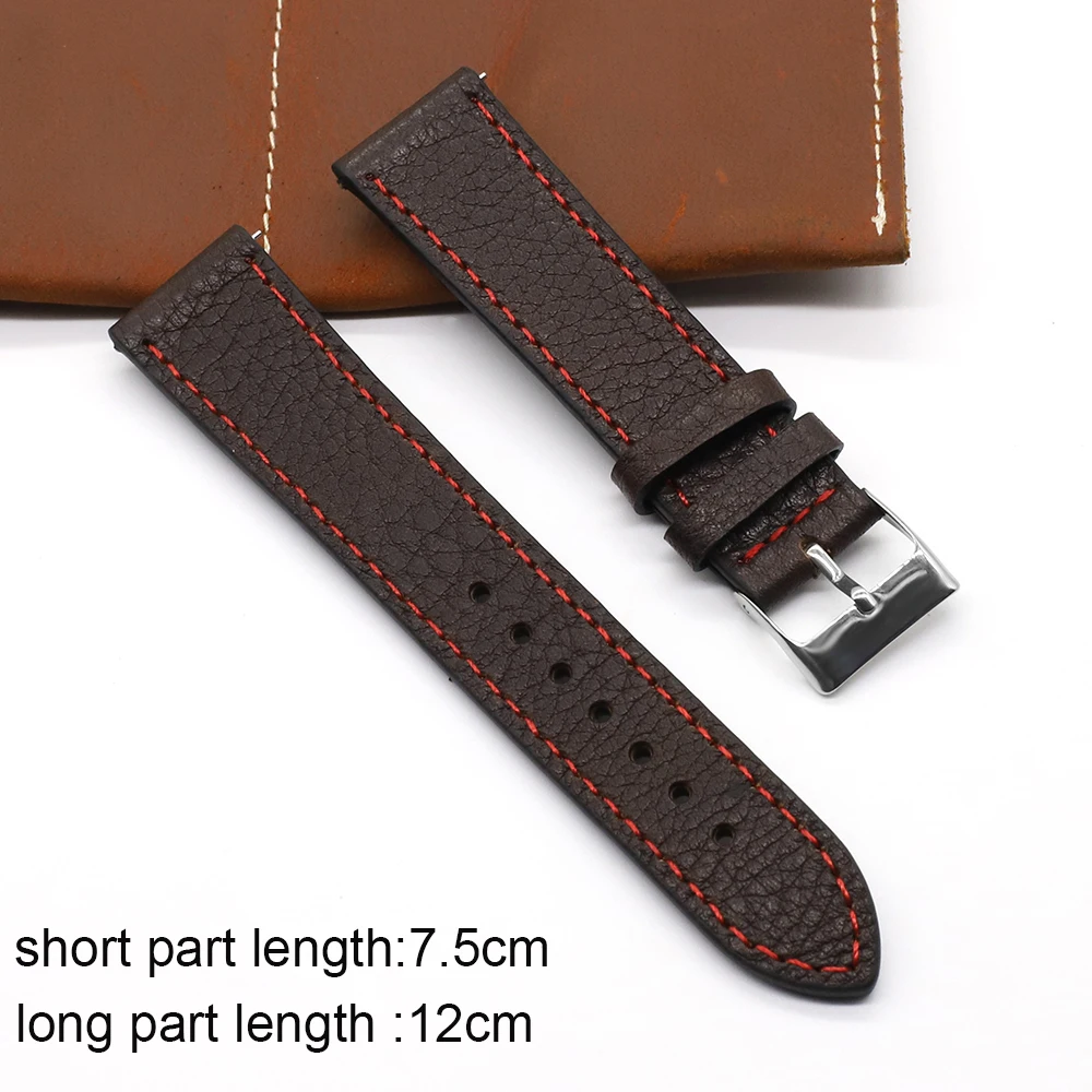 Onthelevel Soft Leather Watch Strap 18mm 19mm 20mm 22mm Watch Band Handmade Retro Watchband Quick Release Spring Bar #D